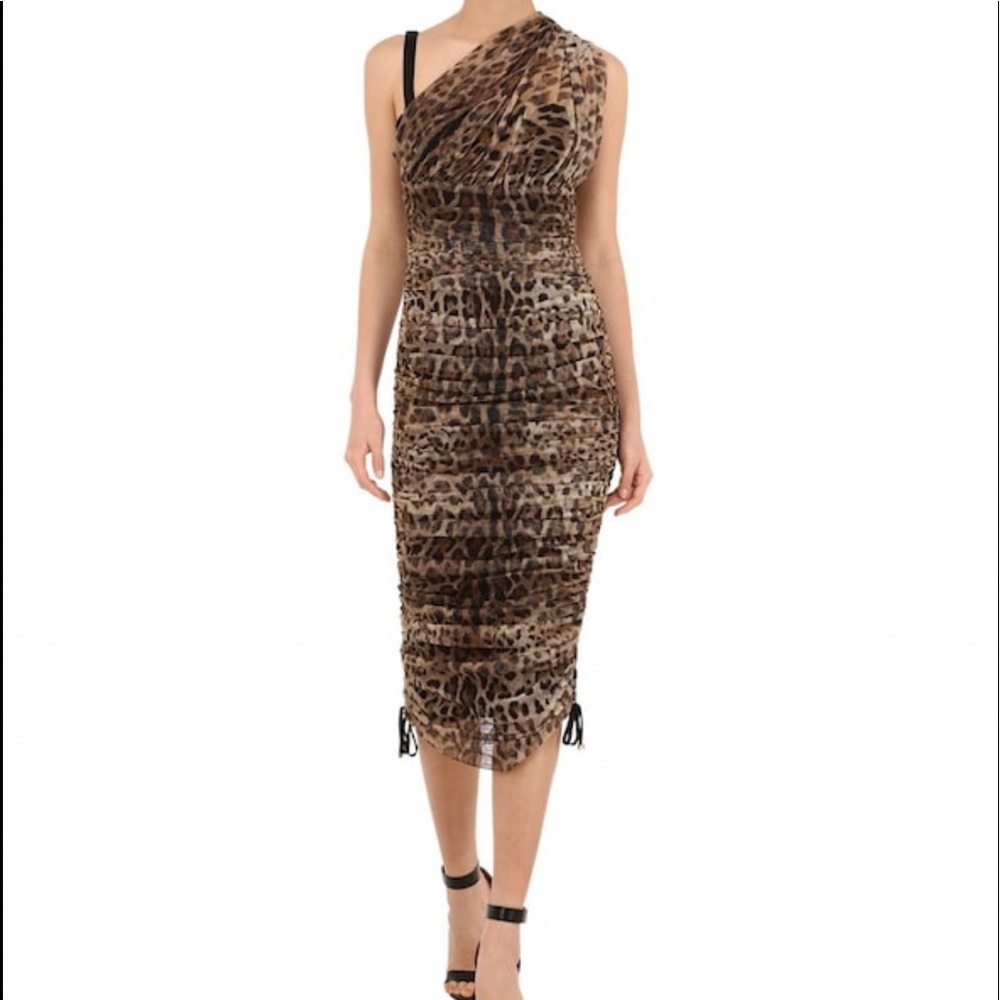 Dolce & Gabbana one shoulder stretch midi dress new w tags size 42